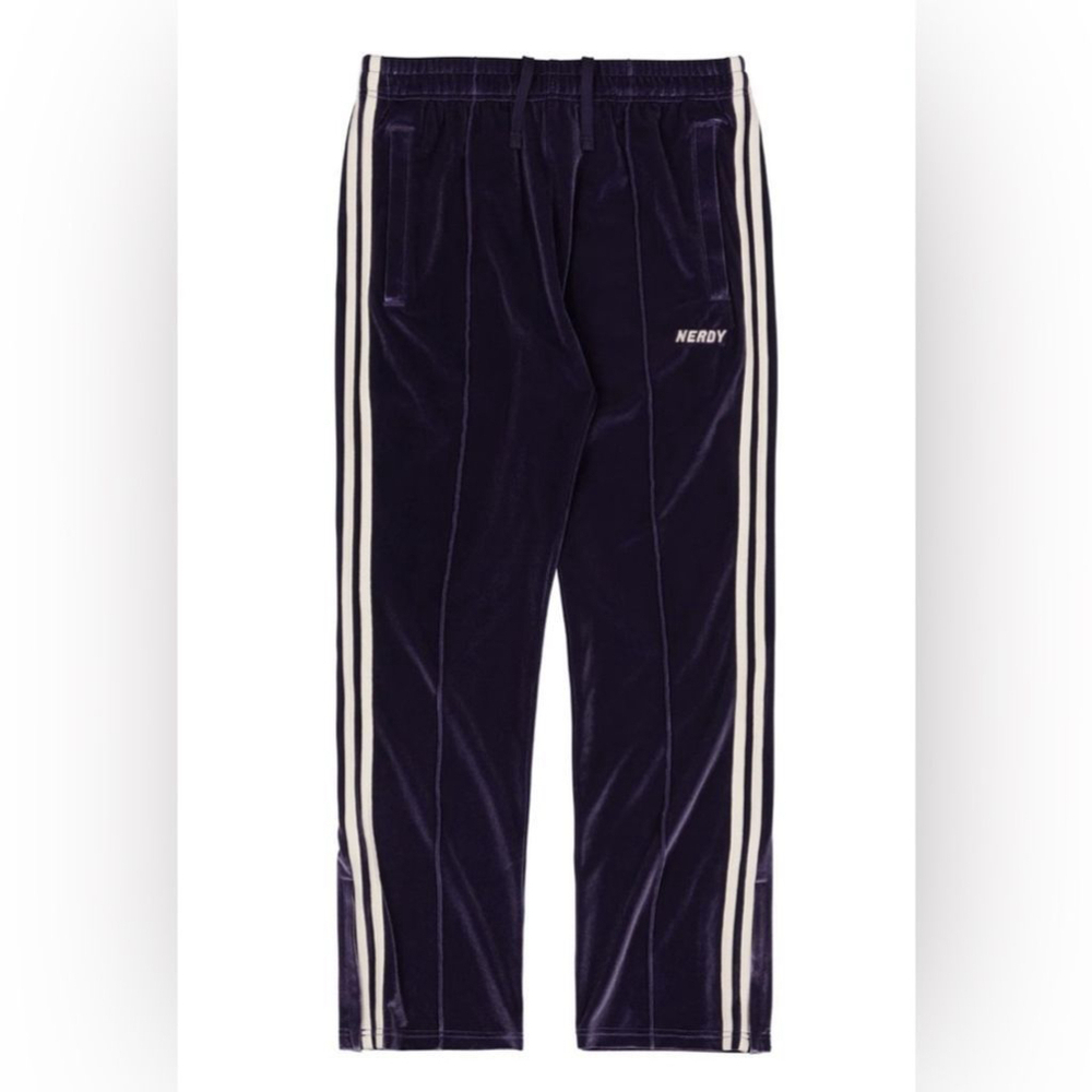 NERDY Velvet Track Pants in Purple in Sz S